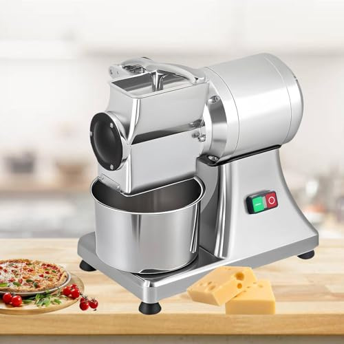 ZXINXIN Grattugia per Formaggio Commerciale, grattugia elettrica Rotante da 550 W con Vassoio in Acciaio Inossidabile, grattugia elettrica Commerciale per Formaggio, Burro, briciole di Pane.