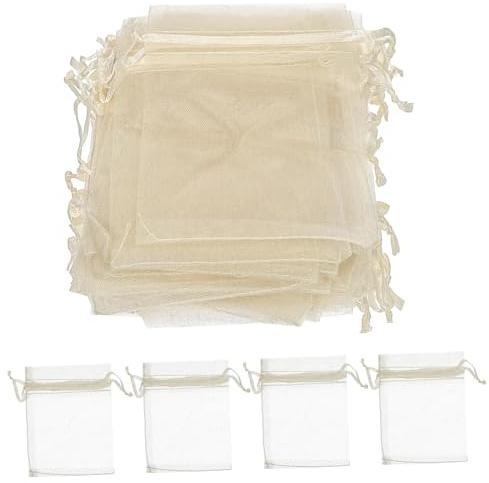 VALICLUD 100stücke Kleine Organzabeutel mit Kordelzug Tragbare Beutel für Süßigkeiten und Geschenke Praktische Verpackungstüten aus Organza für Feste und Feiern