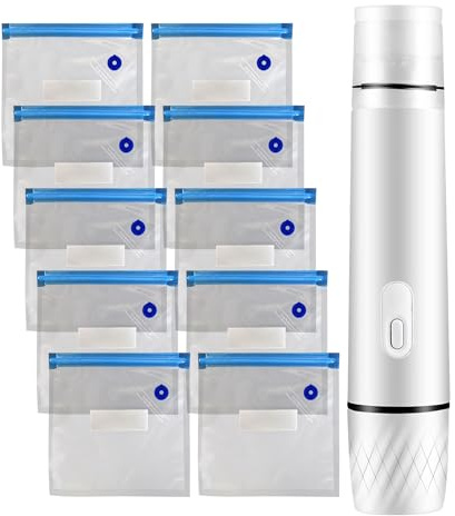 Portable Vacuum Sealer - Mini Compact Packaging Machine 800mAh USB Rechargeable | Food Sealer, Preserving Meat, Meals, Leftovers and Convenient Freezing