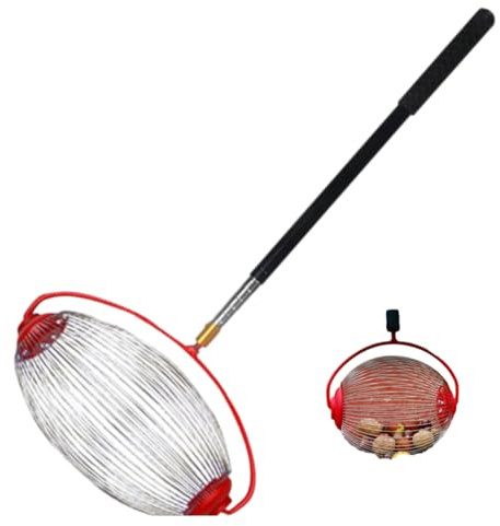 Raccoglitore di noci, raccoglitore di noci, raccoglitore di frutta, asta telescopica 80-120 cm, raccoglitore di noci, raccoglitore a rulli per noci, mele, ghiande e fallobst, rullo per noci,