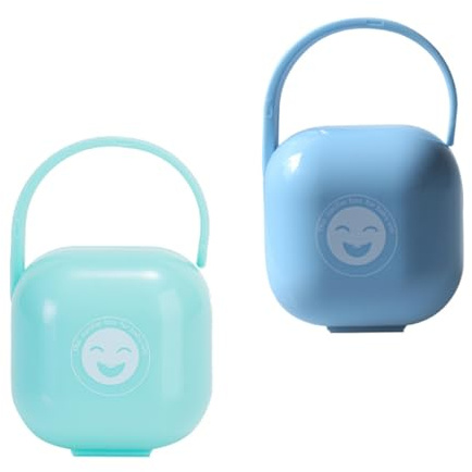 Milisten Caja para Guardar Chupetes Ñiño de Plástico Pp Resistente y Fácil de Limpiar, Estuche Portátil 2 Piezas para Proteger Chupetes de Polvo y Caídas Color Estilo