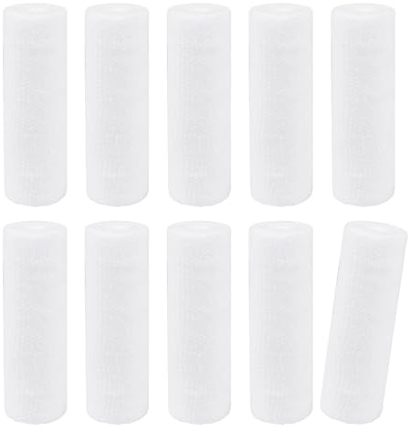 10 rollos de vendaje elástico de gasa de algodón para proteger las articulaciones en rodillas, muñecas, codos, tobillos, banda elástica