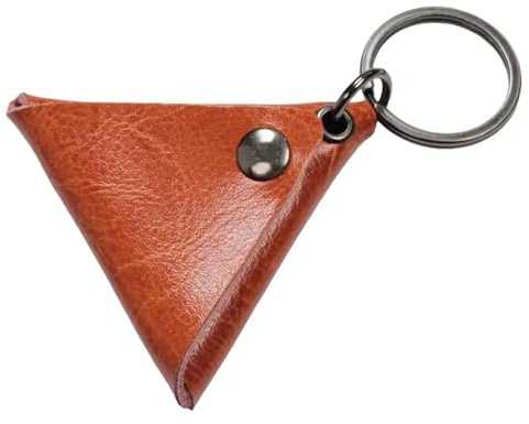 Nyckelring med plektrumhållare, 4-pack läder gitarr pick hållare nyckelring fall multicolor(Orange)