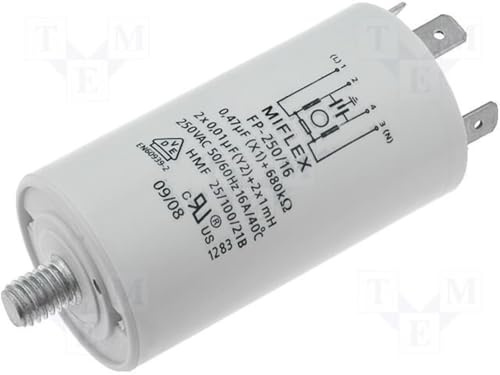 FP-250/16 Filter: Anti-Interference Mains 250VAC Cx: 0.47uF Cy: 10nF 1mH MIFLEX