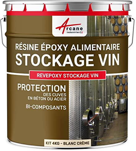 Resina Epossidica Alimentare per Vasca da Vino 4 kg Bianco Crema - RAL 9001 | Contatto Alimentare, Protegge Vasche da Vino in Cemento e Acciaio, Resiste ad Alcol e Acidi - Arcane Industries