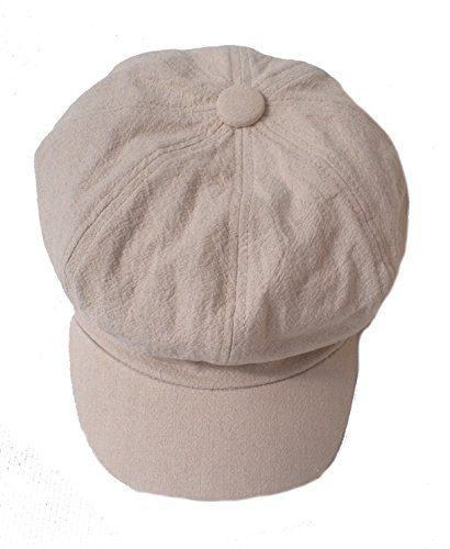 Damen leichte Sommermütze Leinenmütze Hellbeige Schirmmütze Cap Ballonmütze (58)