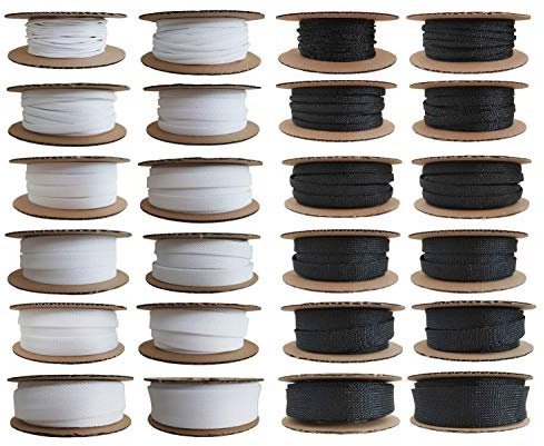 netproshop Geflechtschlauch für Kabelschutz -isolation und -bündelung Größen ab 2-4mm bis 25-50mm, Farbe:Weiss, Größe:3-7 mm - 10 Meter