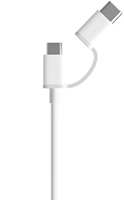 XIAOMI Mi 2-in1 USB Cable - Câble Combo Micro USB & Type C - 1m - Recharge Rapide - Blanc (Blister)