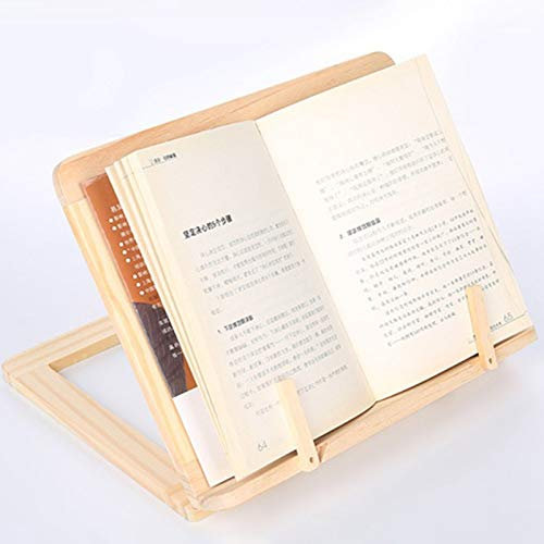 Soporte de madera ajustable para libros de lectura, soporte para libros de cocina, soporte de documentos, con punta de madera