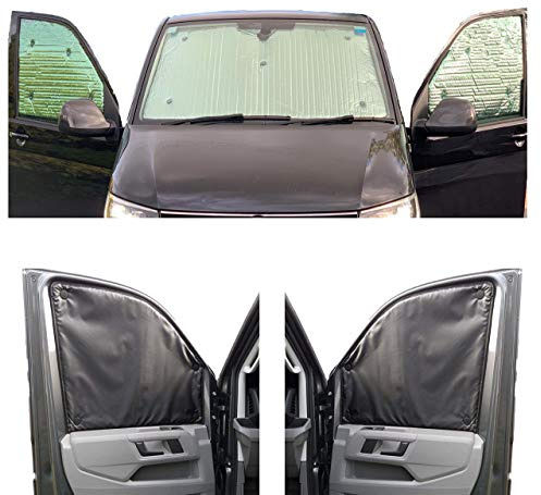Fensterrollo-Set Kombatibel Mit VW Caddy Maxi Life (2007-2020)(Komplettset + Heckklappe) Rückenfarbe in Anthrazit, Reversibel und Thermisch