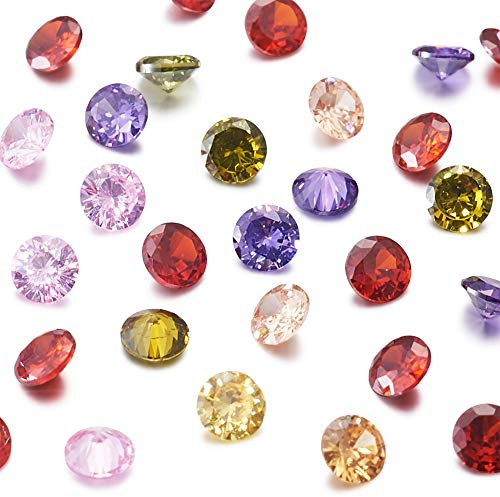 Cheriswelry Cabochon, klare Zirkonia-Cabochons, gemischte Farben, facettierte Strasssteine für Schmuckherstellung und Zubehör
