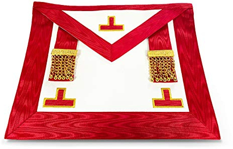 THE MASONIC COLLECTION - ASSR Scottish Rite Worshipful Master Grembiule - Viene fornito in imitazione/pelle di agnello - Regali massoni per gli uomini, Similpelle, Taglia unica