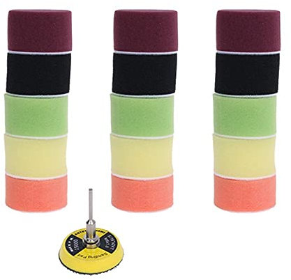 16pcs 2 Zoll Schleifscheibe Schwamm Polierpad 50mm Durchmesser für Dremel 3000/4000 Mini Grinder Auto Wachsen Klett-Drehwerkzeug,A