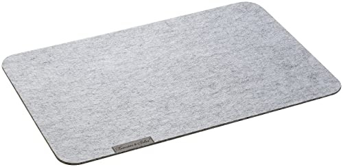 Rosenstein & Söhne Filz Tischset: 12er-Set Abwaschbare Filz-Tischmatten, hellgrau, 45 x 30 cm X (Pfannenuntersetzer, Untersetzer Set, Topf)