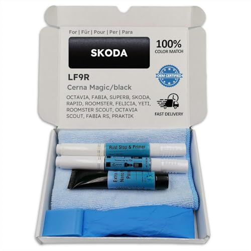 Genuine Colors Lackstift CERNA Magic Black LF9R für Skoda Schwarz Octavia Fabia SUPERB Rapid ROOMSTER Felicia YETI Scout RS PRAKTIK