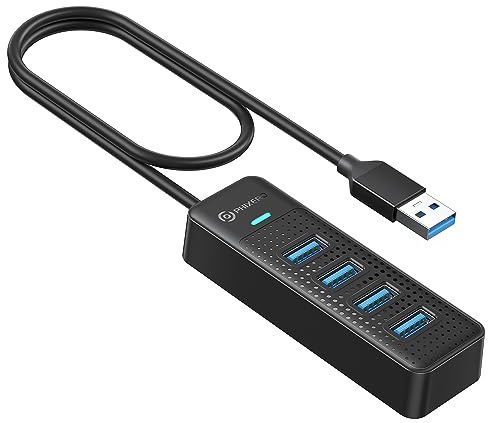 PHIXERO USB 3.0 Hub, USB A 4-Port Splitter for Laptop, Desktop PC, Xbox, PS5, and More(1.6ft) | USB-A-Splitter, 5 Gbit/s High-Speed, Plug-and-Play, kompakt und tragbar, 50 cm USB-Hub