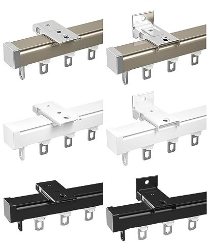 V3VOGUE Vorhangschiene 50 120 200 400 600cm, Für Schiebegardine/Schiebevorhang, Gardinenschiene Für Wand- Oder Deckenmontage, Schwerlast Gardinenstange Aus Aluminium, Mindestbelastung 30kg