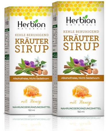 Herbion Naturals, Hustensaft mit El Jarabe Para La Tos Con Miel beruhigt natürlich die Kehle, grün, Honig, 5 fl oz Packung von 2