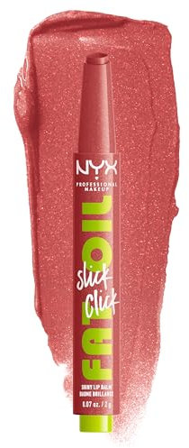 NYX Professional Makeup Pflegender Lippenstift für maximale Farbe, Pflege und Feuchtigkeit, Mit Avocado, Himbeeröl und Moltebeereöl, Vegane Formel, Fat Oil Slick Click, No Filter Needed