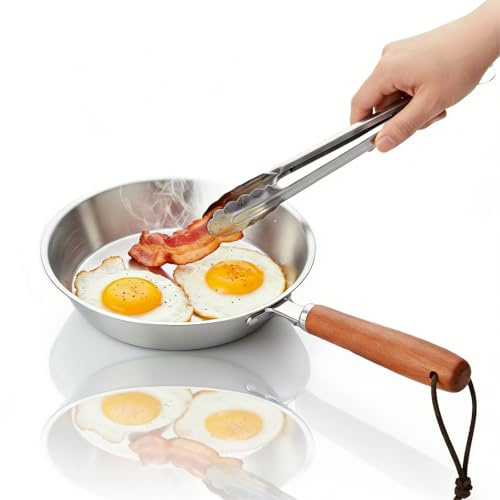 ANKROYU Padella, Padella Antiaderente Per Uova in Acciaio Inossidabile, Padella a Induzione, Padella Antiaderente Per Fornello a Induzione Per Ristoranti Domestici(16cm)