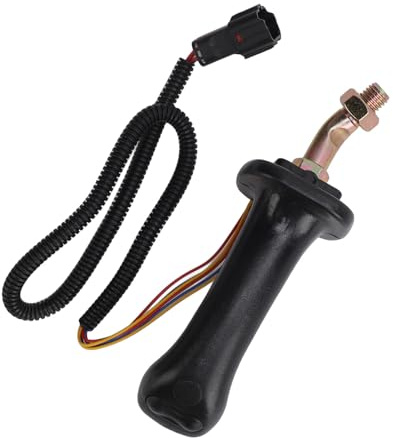 Cryfokt Maniglie Joystick per Escavatore, 2 Pezzi Ingranaggi Maniglia per Joystick per Escavatore a 3 Pulsanti con 6 Pin, Kit Joystick per Escavatore con Maniglia in Lega di Alluminio