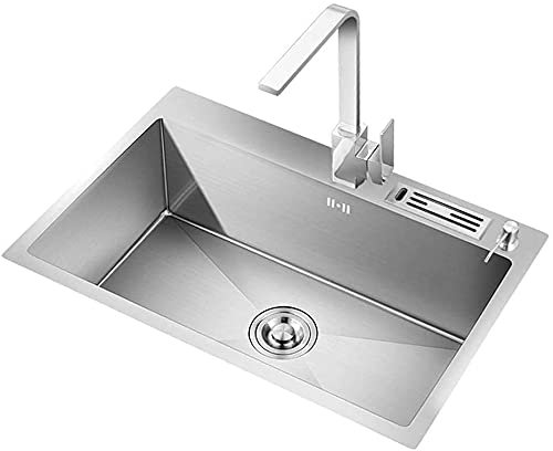 YOtat Tanque Individual De Acero Inoxidable 304, Fregadero De Cocina, Lavabo Bajo Encimera para El Hogar, Antiobstrucción, Adecuado para Cocinas De Hoteles, 680 * 450 Mm (500 * 450 Mm)