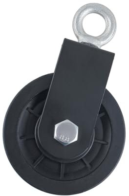 TIOMIOSEA 90mm Seilrolle mit U-förmigem Haltebügel, 1PC Block Umlenkrolle, Kunststoff-Rad für Seile DIY Gym Fitnessgeräte Kabelmaschine Drahtseil