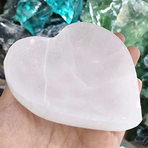 BIANMTSW Inicio 1 Pieza de Cuenco de selenita Blanca Pulida Natural, Piedra de Cristal Inicio Colecciones