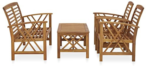 KTHLBRH 4-TLG. Garten-Lounge-Set Massivholz Akazie Terrassenmöbel-Sets Outdoor-Möbel-Sets Gartenmöbel-Sets für Gärten, Terrassen und Balkone