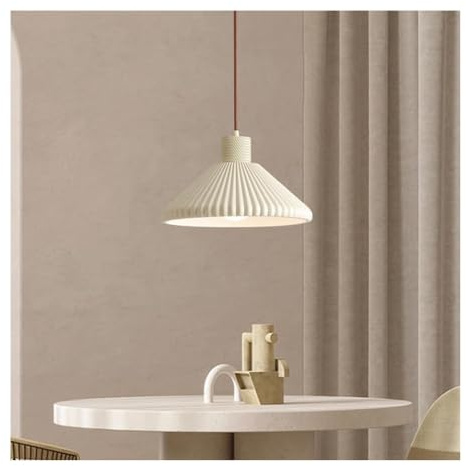 Modern Chandelier , - Resin Art Pendant Light - Wabi-sabi Hanging Ceiling Light Compatible with Foyer, . Hall Lighting. Cream Wind Cone Shade Chandelier Lamp Compatible with Doorway Decoration. (Color