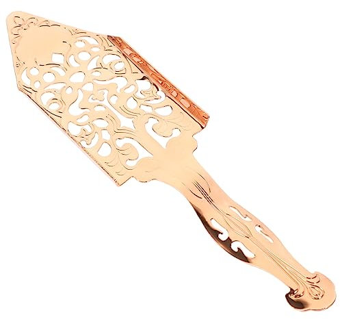 COLLBATH Stainless Steel Hollow-Out Absinthe Spoon Dripper Multifunctional Wormwood Filter Bar Accessory for Household Absinthe Preparation Rose Gold