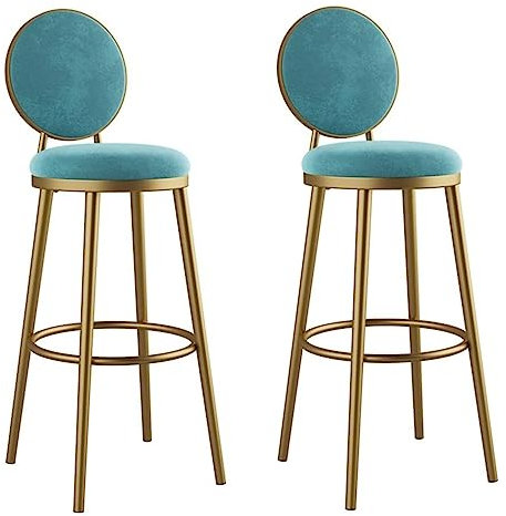GTOULHH Bar Stühle Bar Stools Samt-Barhocker, 2er-Set, Moderner Barhocker, Stuhl, Thekenhöhe, Hocker Mit Rückenlehne Und Fußstütze Für Das Esszimmer Barhocker Outdoor(C,Sitting Height 45cm)