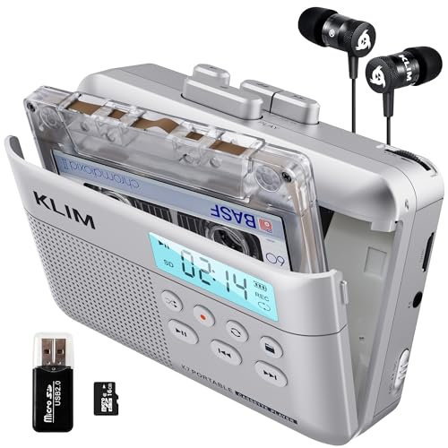 K7 Cassette Player - Convertitore Cassette MP3 - Lettore Cassette Audio Portatile - Microfono e Altoparlante Incorporati - Batteria Ricaricabile - Auricolari - Scheda SD da 16 GB