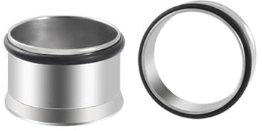 Calefee 4mm Flesh Tunnel, Titan Flesh Plug Silberner Tunnel mit Silikonring Ear Stretching Plugs Herren Ohr Expander 2 Stücke