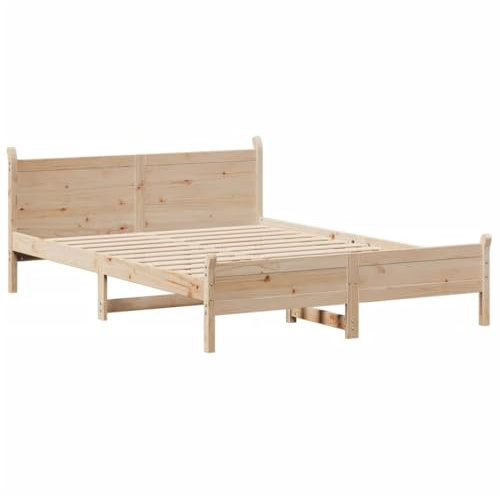 vidaXL Cadre de lit sans Matelas 160x200 cm Bois Massif de pin, Meuble de Chambre à Coucher, sommier, lit en Bois, lit, lit Double, lit à Panneaux