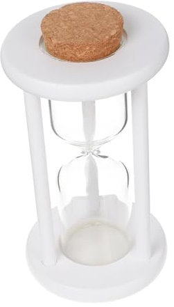 COLLBATH Refillable Empty Hourglass Sand Timer 9.8x17cm Wooden Decorative Sandglass Cork Stopper for Diy Craft Household and Home Office Decoration