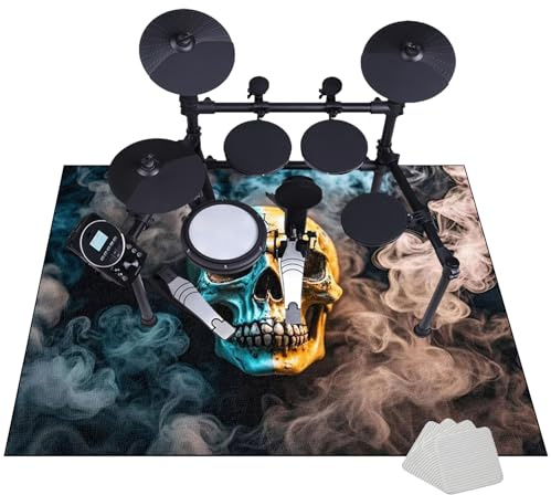 JaevKwzy Professional Drum Carpet Drum Rug, Non-Slip Drum Mat Rug, 120 x 100 cm Soundproofing Blanket, Drum Accessories for Electric Drums Jazz Drum Set, Soundproof Rug for Piano, Guitar, Record Room