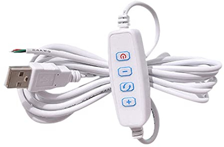 HYROOY Cavo di prolunga dimmerabile a LED 5 V DC porta USB cavo di alimentazione regolatore di attenuazione per luci a LED, luci a nastro, luci a nastro