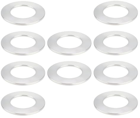 eMagTech 10 Juntas de Aluminio para Grifo de Cocina Base Grande Arandela Plana para Tuberías de Agua Color Plateado 70 X 40 X 3 Mm