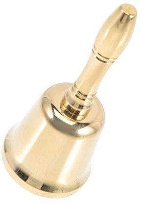 Zerodeko 2 Pezzi campanello a mano suonare il campanello tintinnio sveglia campanella scuola campanella natalizia di chiamata del ristorante chiama il ottone Yellow