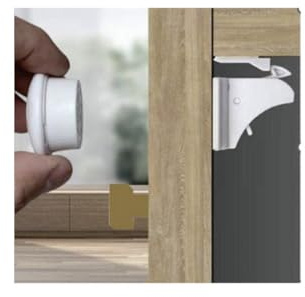 Paquete de 20 cerraduras magnéticas de seguridad mejoradas para bebés y niños para armarios y cajones, diseño invisible, adhesivo 3M para una fácil instalación, no necesita taladros ni herramientas