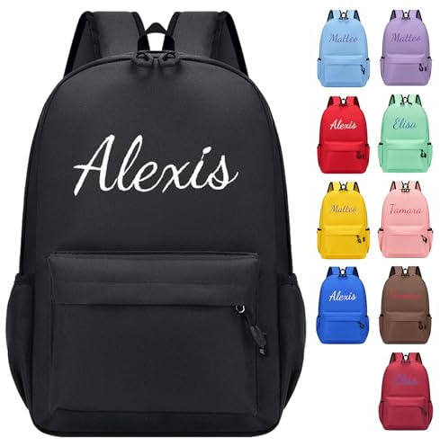 Personalized Toddler Backpack, Custom Kids Backpack with Embroidered Name, Small Children Schoolbag for Boy & Girl, Kindergarten Primary School Mini Backpack for School & Travel (Black)