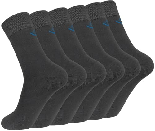 ZAKASA Bambus Socken Herren Business: Anti Schweiß Anzug Socken Männer Bambus Gegen Schweißfüße Weich Atmungsaktive Antibakterielle Geruchshemmend EU 43-46 Dunkelgrau-6 Paare
