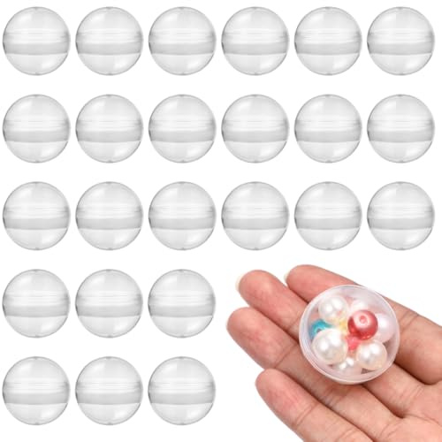 NUOBESTY 100Pcs Transparent Claw Machine Balls – Clear Refill Round Plastic Balls Vending Machine Gumball for Storage, Vending Prizes, Display & DIY Crafts, 3.2cm