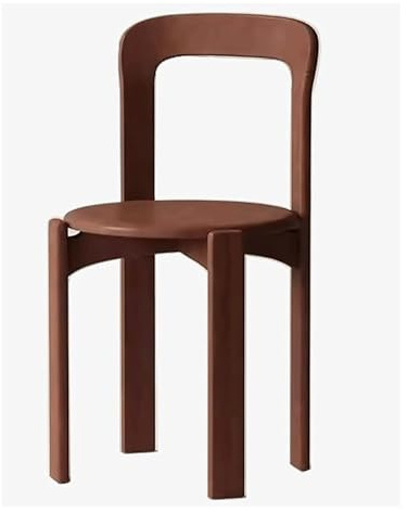 Sillas de comedor ligeras de nogal – Sillas de comedor de madera maciza, sin brazos, respaldo curvado, apilables, sillas de cocina y salón para comedor, piel moderna