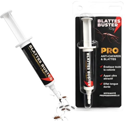 Blattes Buster Gel Anti-Cafards 10g Professionnel – Insecticide Appât Puissant à Action Rapide – Élimine Cafards et Blattes – Protection Longue Durée pour Intérieur