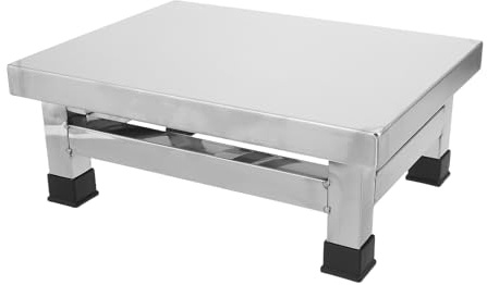 Veemoon Tabouret de Salle de Bain en Acier Inoxydable Imperméable, Antidérapant et Facile à Nettoyer, Repose-Pieds Carré Adapté pour Hôpital et Toilettes