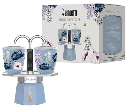 Bialetti Set Mini Express Bridgerton, 2 in ceramica inclusi, Non adatta all'induzione