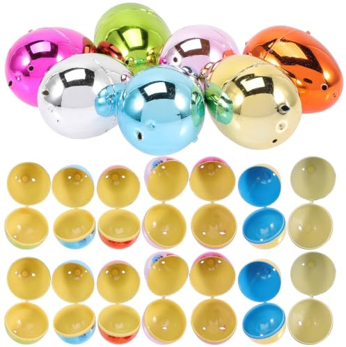 VILLCASE Boîte de Bonbons en Plastique Forme Œufs de Pâques 28 Pièces pour Décorations de Fête et Organiser Vos Chocolats de Pâques