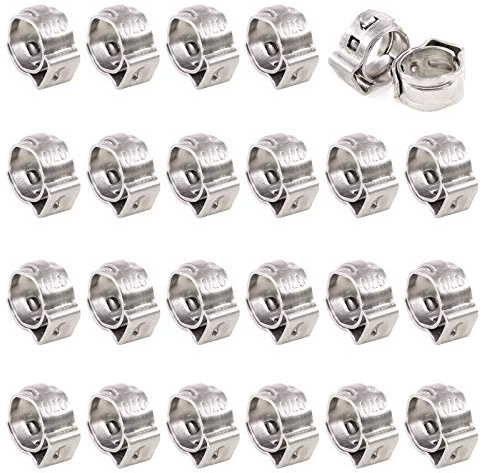 Swpeet 35Pcs 10.3-12.8mm Stainless Steel Single Ear Hose Clamps Assortment Kit Perfect for Automotive, Home Appliance Line